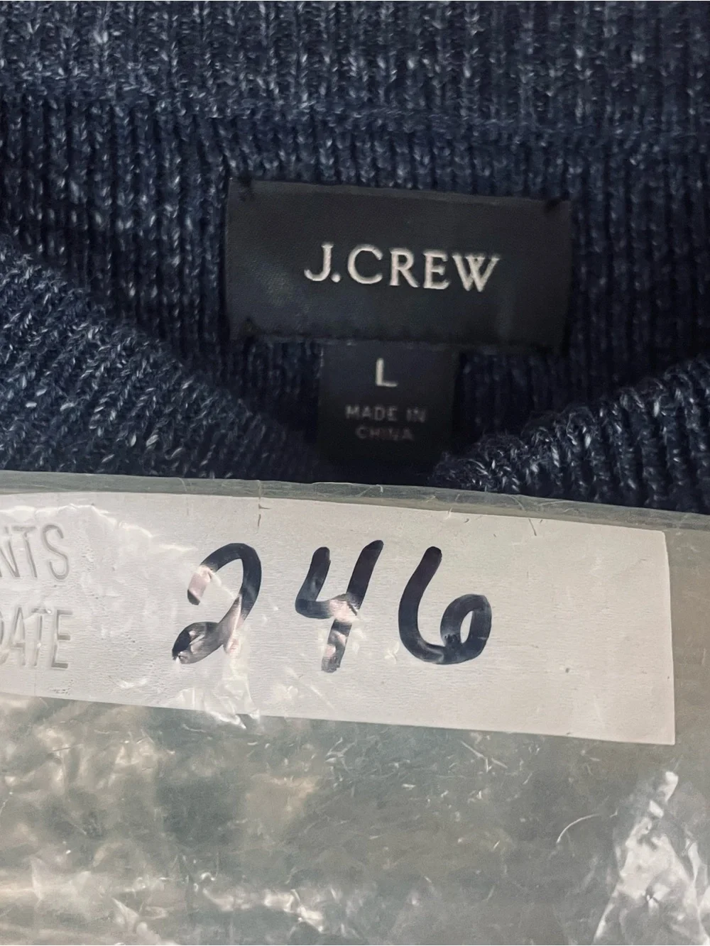 J Crew Sweater Henley Shirt Mens Large Rugged Cotton Heathered Blue 246